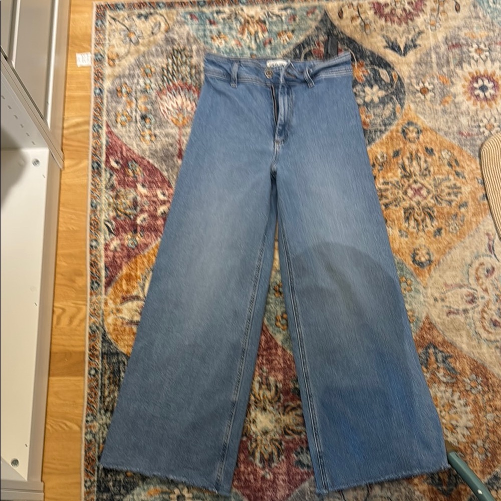 Zara Denim Flare Wide-Leg Jeans